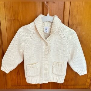 GAP Baby Ivory Heart Cardigan